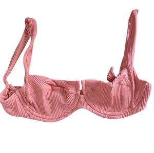 L*Space Women's Pointelle Ribbed Bikini Swim Coral Size M